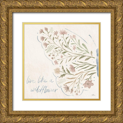 Wildflower Vibes VI Neutral Gold Ornate Wood Framed Art Print with Double Matting by Penner, Janelle