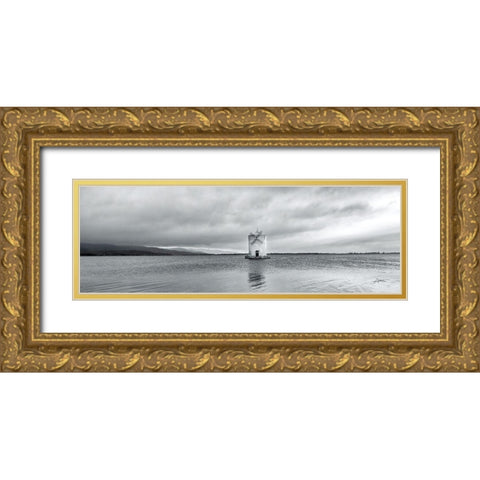 Windmill Island Light Crop Gold Ornate Wood Framed Art Print with Double Matting by Aledanda