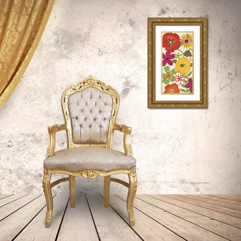 Watercolor Garden Panel I Gold Ornate Wood Framed Art Print with Double Matting by Pela Studio