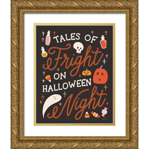 Trick or Treat VII Rust Gold Ornate Wood Framed Art Print with Double Matting by Marshall, Laura