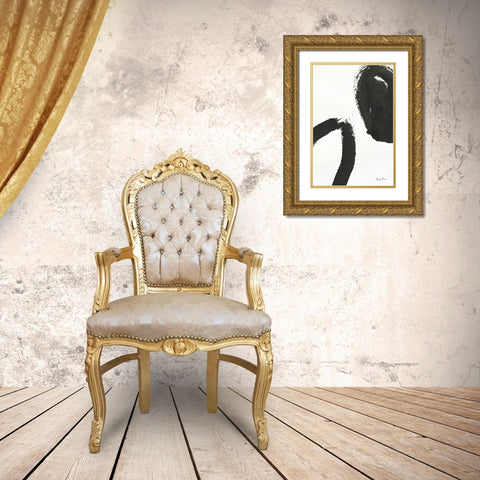 Inky II Gold Ornate Wood Framed Art Print with Double Matting by Zaman, Farida