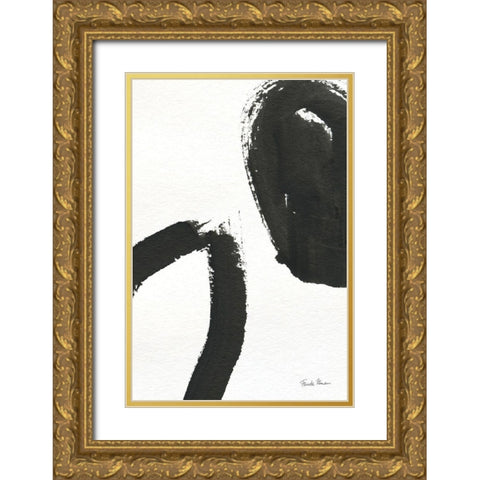 Inky II Gold Ornate Wood Framed Art Print with Double Matting by Zaman, Farida