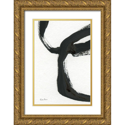 Inky IV Gold Ornate Wood Framed Art Print with Double Matting by Zaman, Farida