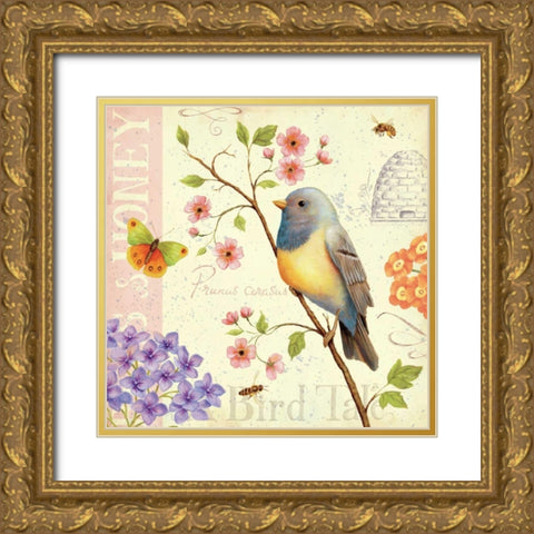 Birds and Bees I Gold Ornate Wood Framed Art Print with Double Matting by Brissonnet, Daphne