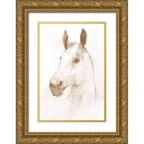 Caesar Sepia Gold Ornate Wood Framed Art Print with Double Matting by Tillmon, Avery