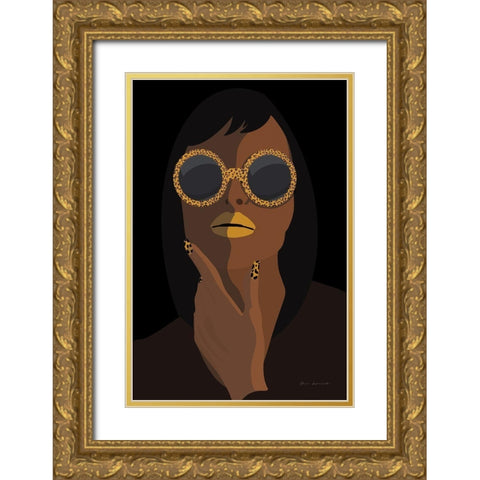 Accessorize II Yellow Lips Gold Ornate Wood Framed Art Print with Double Matting by Escalante, Omar