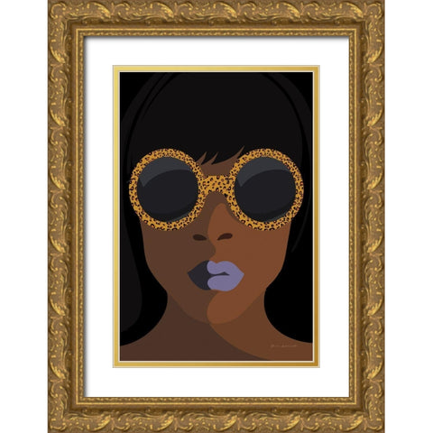 Accessorize I Peri Lips Gold Ornate Wood Framed Art Print with Double Matting by Escalante, Omar