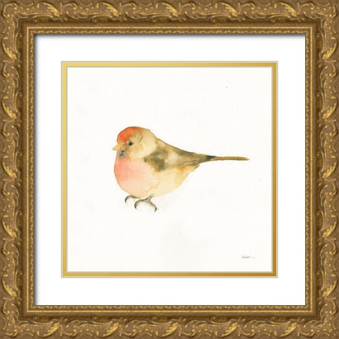Watercolor Birds III Gold Ornate Wood Framed Art Print with Double Matting by Novak, Shirley