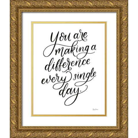 Teachers III No Hearts Crop Gold Ornate Wood Framed Art Print with Double Matting by Thorns, Becky