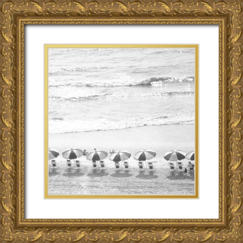 A Day At The Beach BW Crop Gold Ornate Wood Framed Art Print with Double Matting by Van Swearingen, Debra