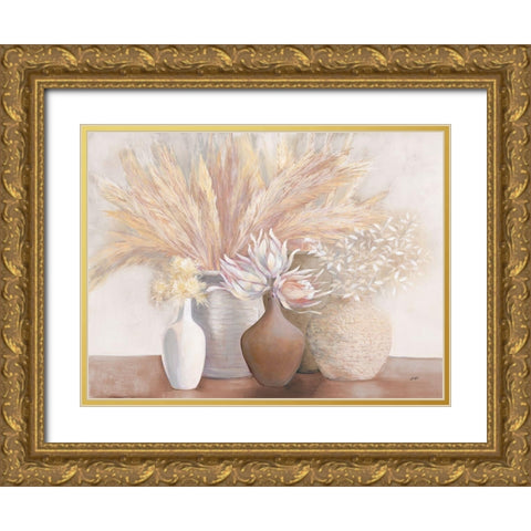 Natural Gentle Still Life Gold Ornate Wood Framed Art Print with Double Matting by Purinton, Julia