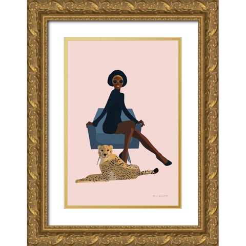 Wild Lounge II Rose Pink Gold Ornate Wood Framed Art Print with Double Matting by Escalante, Omar