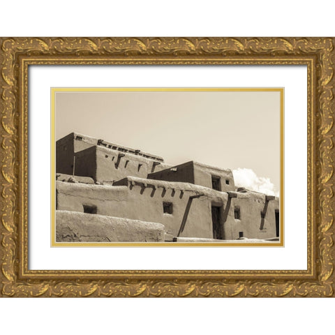Southwest Adobe Gold Ornate Wood Framed Art Print with Double Matting by Larson, Nathan