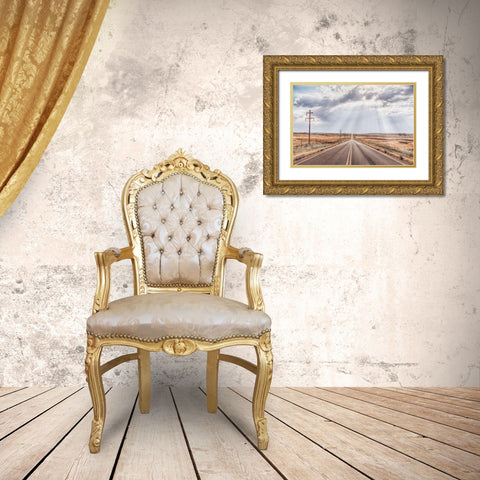 Montana Skies Gold Ornate Wood Framed Art Print with Double Matting by Larson, Nathan