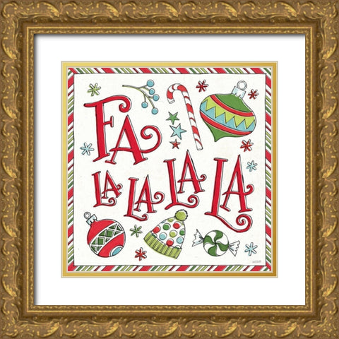 Holiday Whimsy III Gold Ornate Wood Framed Art Print with Double Matting by Tavoletti, Anne