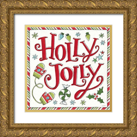 Holiday Whimsy IV Gold Ornate Wood Framed Art Print with Double Matting by Tavoletti, Anne