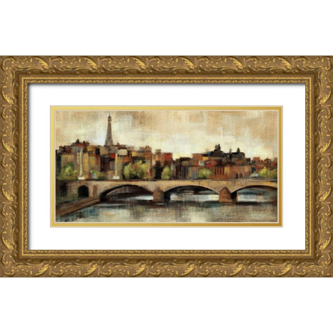 Paris Bridge I Spice Gold Ornate Wood Framed Art Print with Double Matting by Vassileva, Silvia