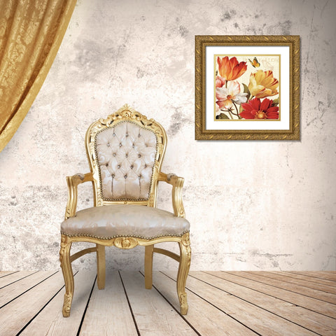 Poesie Florale III Gold Ornate Wood Framed Art Print with Double Matting by Audit, Lisa