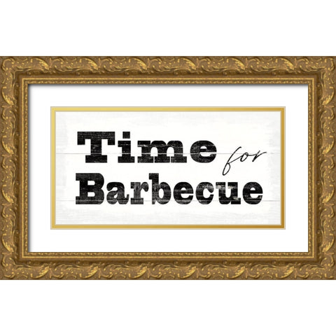 Time for Barbecue Gold Ornate Wood Framed Art Print with Double Matting by Wild Apple Portfolio