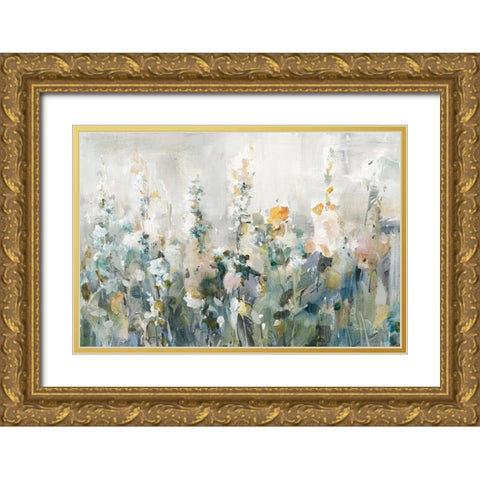 Rustic Garden Neutral Gold Ornate Wood Framed Art Print with Double Matting by Nai, Danhui