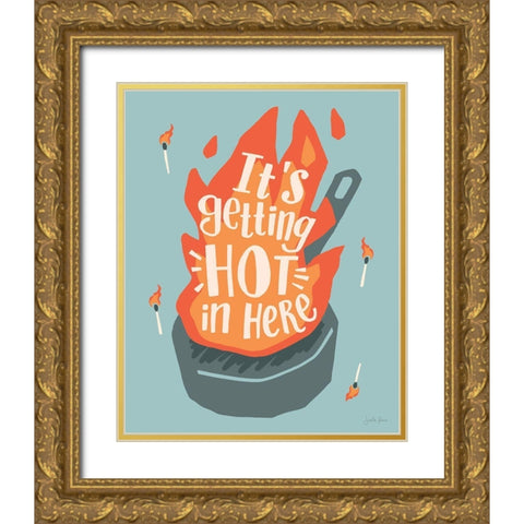 Hot In Here I Gold Ornate Wood Framed Art Print with Double Matting by Penner, Janelle