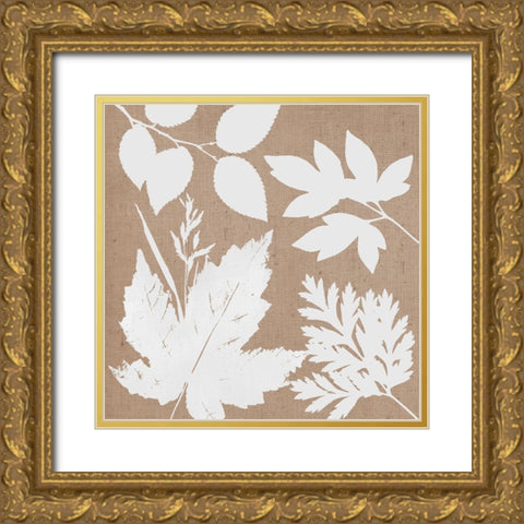 Leaves of Inspiration I Neutral Gold Ornate Wood Framed Art Print with Double Matting by Studio Mousseau