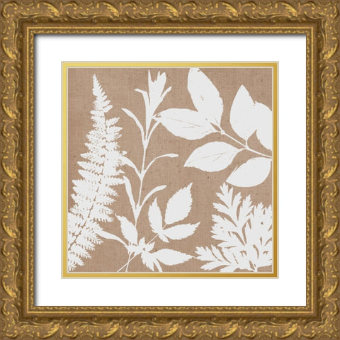 Leaves of Inspiration II Neutral Gold Ornate Wood Framed Art Print with Double Matting by Studio Mousseau