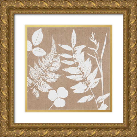 Leaves of Inspiration III Neutral Gold Ornate Wood Framed Art Print with Double Matting by Studio Mousseau