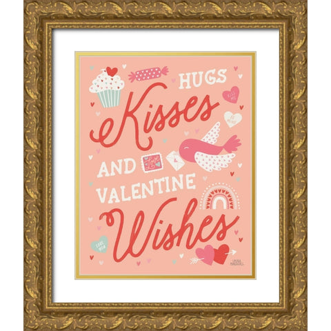 Lovebirds IV Gold Ornate Wood Framed Art Print with Double Matting by Marshall, Laura