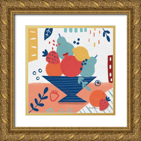 Fruit Still Life II Gold Ornate Wood Framed Art Print with Double Matting by Zaman, Farida