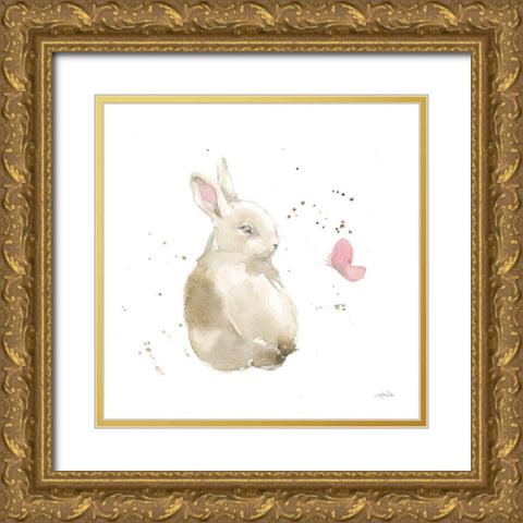Dreaming Bunny II Gold Ornate Wood Framed Art Print with Double Matting by Pete, Katrina