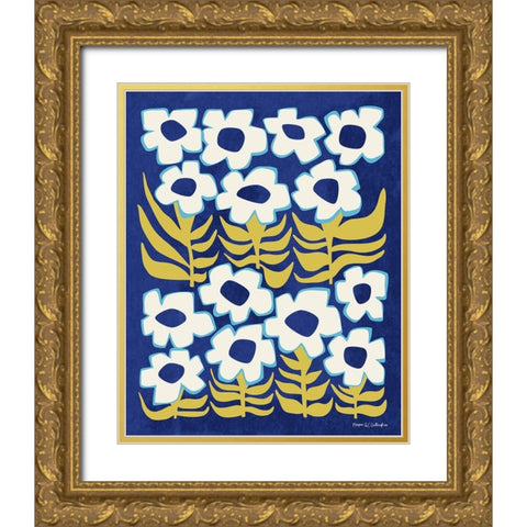 Flower Power III Gold Ornate Wood Framed Art Print with Double Matting by Gallagher, Megan