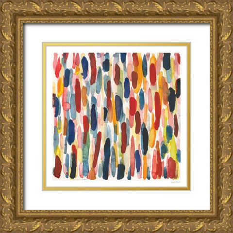Colorful Patterns IX Gold Ornate Wood Framed Art Print with Double Matting by Warrick, Cheryl