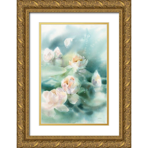 Water Lily II Gold Ornate Wood Framed Art Print with Double Matting by Pete, Katrina
