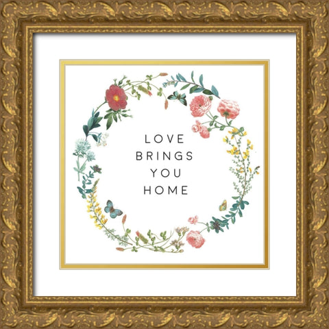 Victorian Garden Bright VI Gold Ornate Wood Framed Art Print with Double Matting by Wild Apple Portfolio