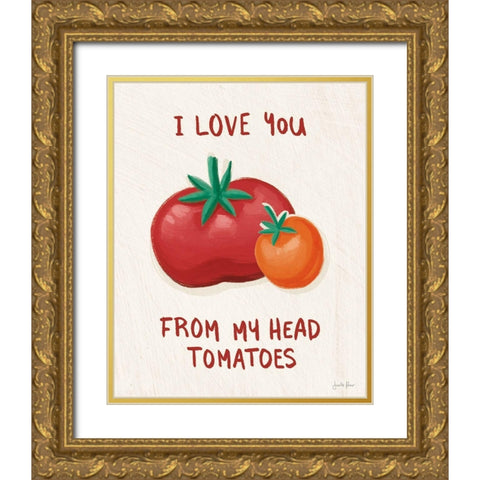 Tomato Toss I Gold Ornate Wood Framed Art Print with Double Matting by Penner, Janelle