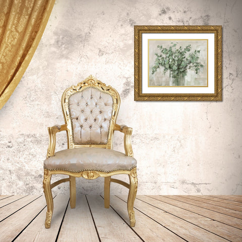 Scented Eucalyptus Neutral Gold Ornate Wood Framed Art Print with Double Matting by Nai, Danhui