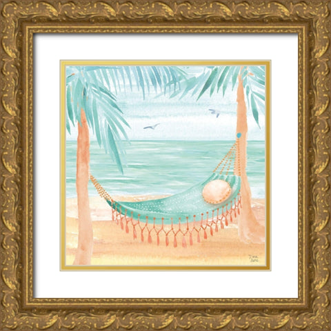 Ocean Breeze IV Gold Ornate Wood Framed Art Print with Double Matting by June, Dina