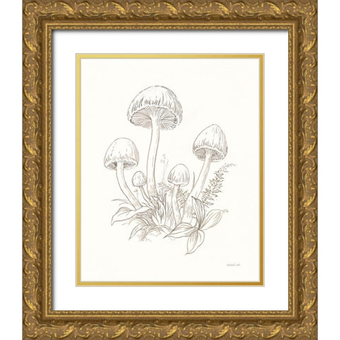 Nature Sketchebook IX Gold Ornate Wood Framed Art Print with Double Matting by Nai, Danhui