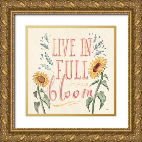 Sunflower Season VI Bright Gold Ornate Wood Framed Art Print with Double Matting by Penner, Janelle