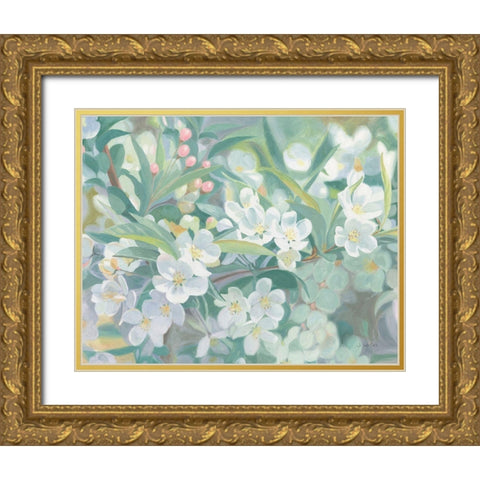 Blossoms Gold Ornate Wood Framed Art Print with Double Matting by Wiens, James