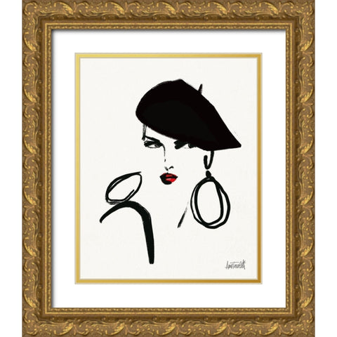 Beret and Scarf I Gold Ornate Wood Framed Art Print with Double Matting by Tavoletti, Anne