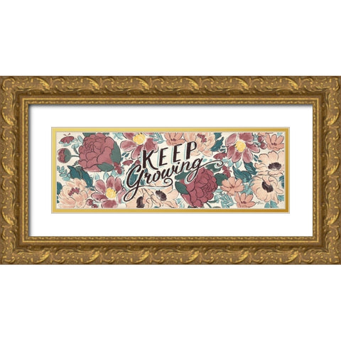 Keep Growing I Panel Gold Ornate Wood Framed Art Print with Double Matting by Penner, Janelle