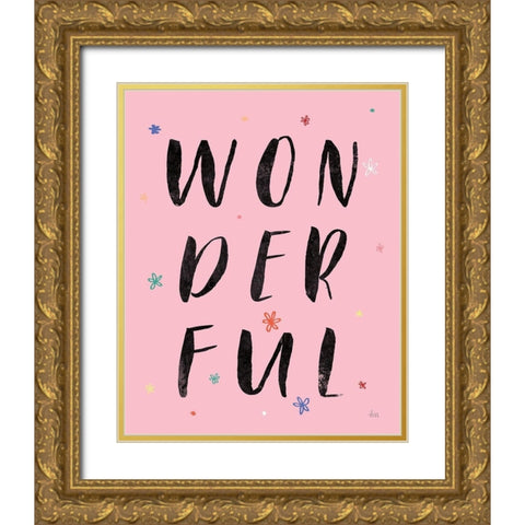 Colorful Bold Words I Gold Ornate Wood Framed Art Print with Double Matting by Marshall, Laura