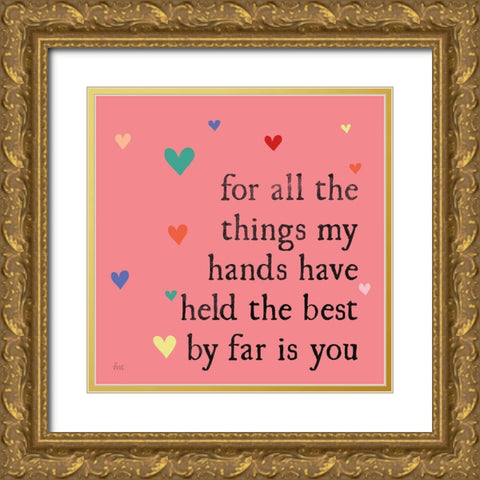 Simple Romance II Colorful Gold Ornate Wood Framed Art Print with Double Matting by Marshall, Laura