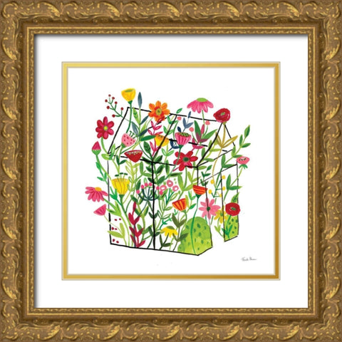 Greenhouse Blooming IV Gold Ornate Wood Framed Art Print with Double Matting by Zaman, Farida