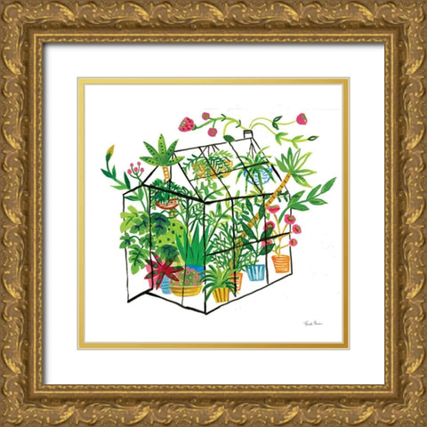 Greenhouse Blooming V Gold Ornate Wood Framed Art Print with Double Matting by Zaman, Farida