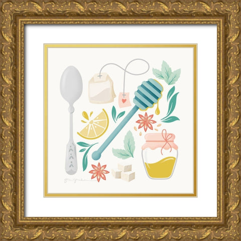 Tea Time III Gold Ornate Wood Framed Art Print with Double Matting by Graham, Gia