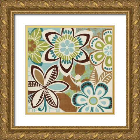Free Wheelin Green II Gold Ornate Wood Framed Art Print with Double Matting by Wild Apple Portfolio
