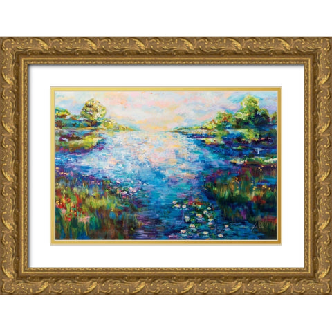 Monet Day Gold Ornate Wood Framed Art Print with Double Matting by Vertentes, Jeanette